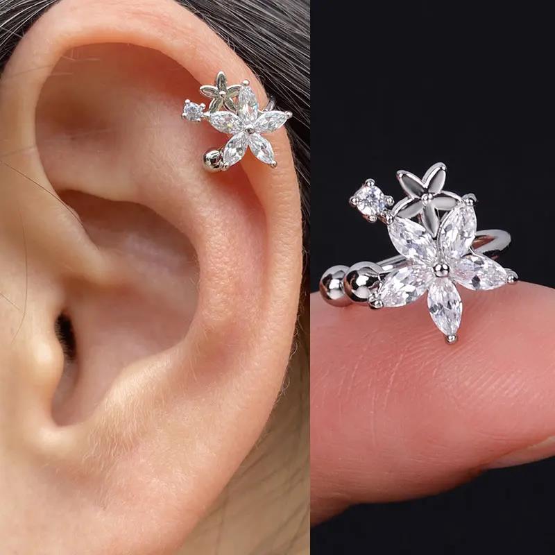 Conch Earring Hoop - 1Pc Fashion Crystal cz Star Leaf