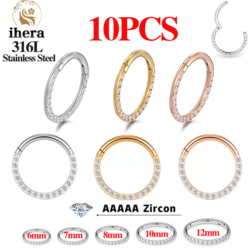 Body Jewelry Ear - 1/10PCS Stainless Steel Nose Rings Septum