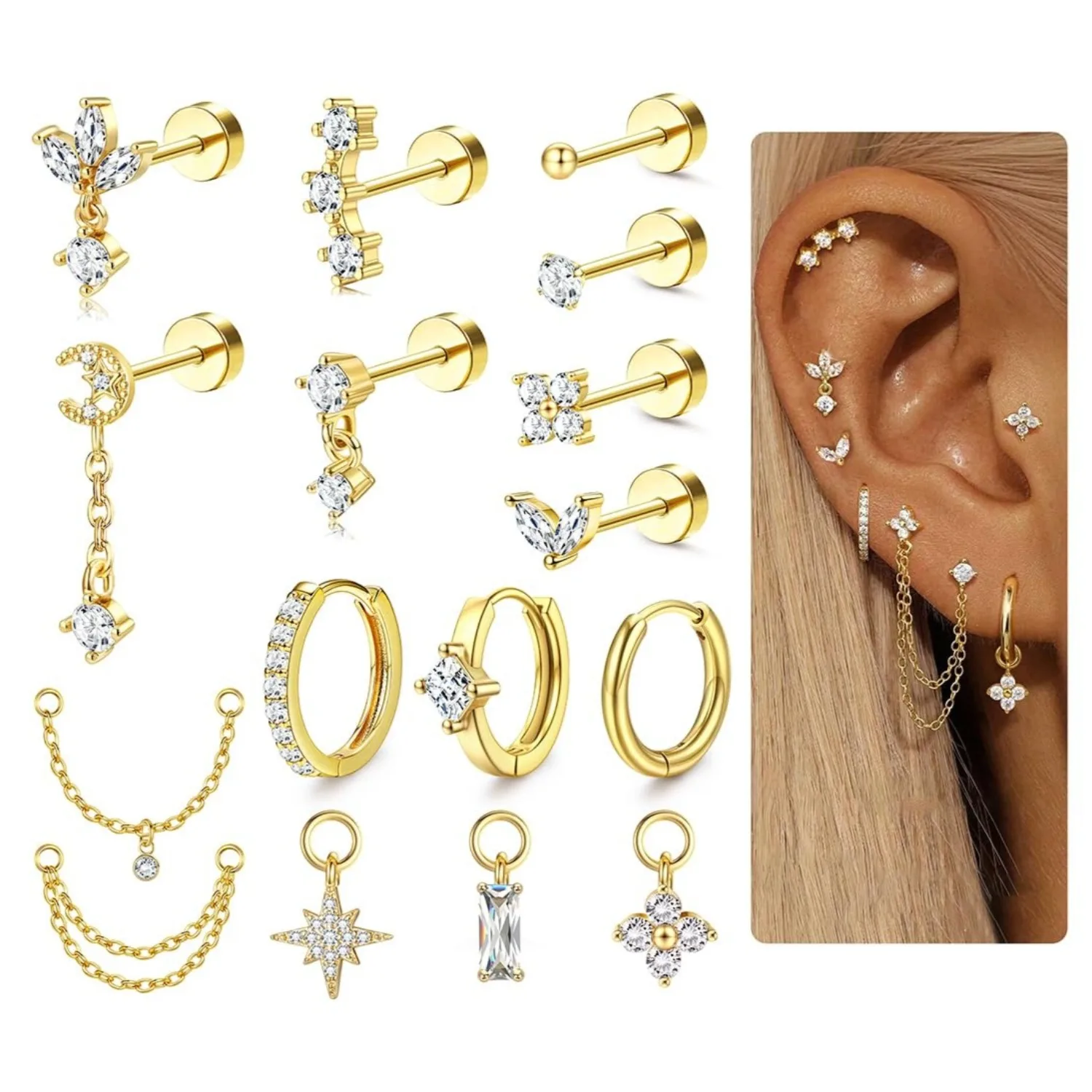 Conch Earring Hoop - 16 Gauge Cartilage Earrings for Women