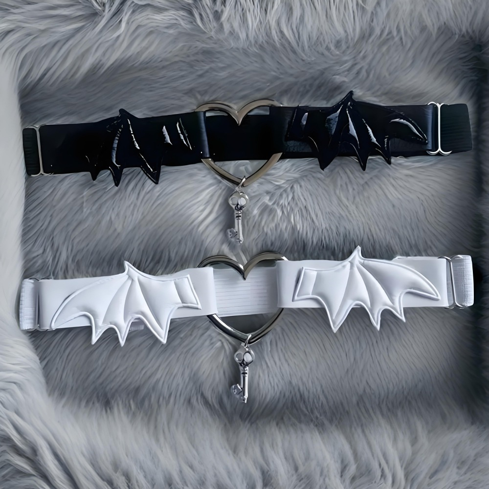 Body Jewelry Thigh Chain - Gothic Harajuku Black Heart Wing Leg