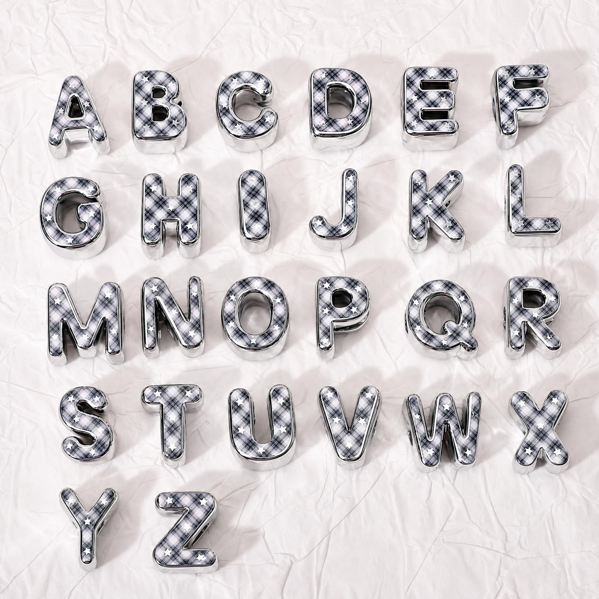 1pc Acrylic Black White Plaid  - Body Jewelry Y2K 评论和价格