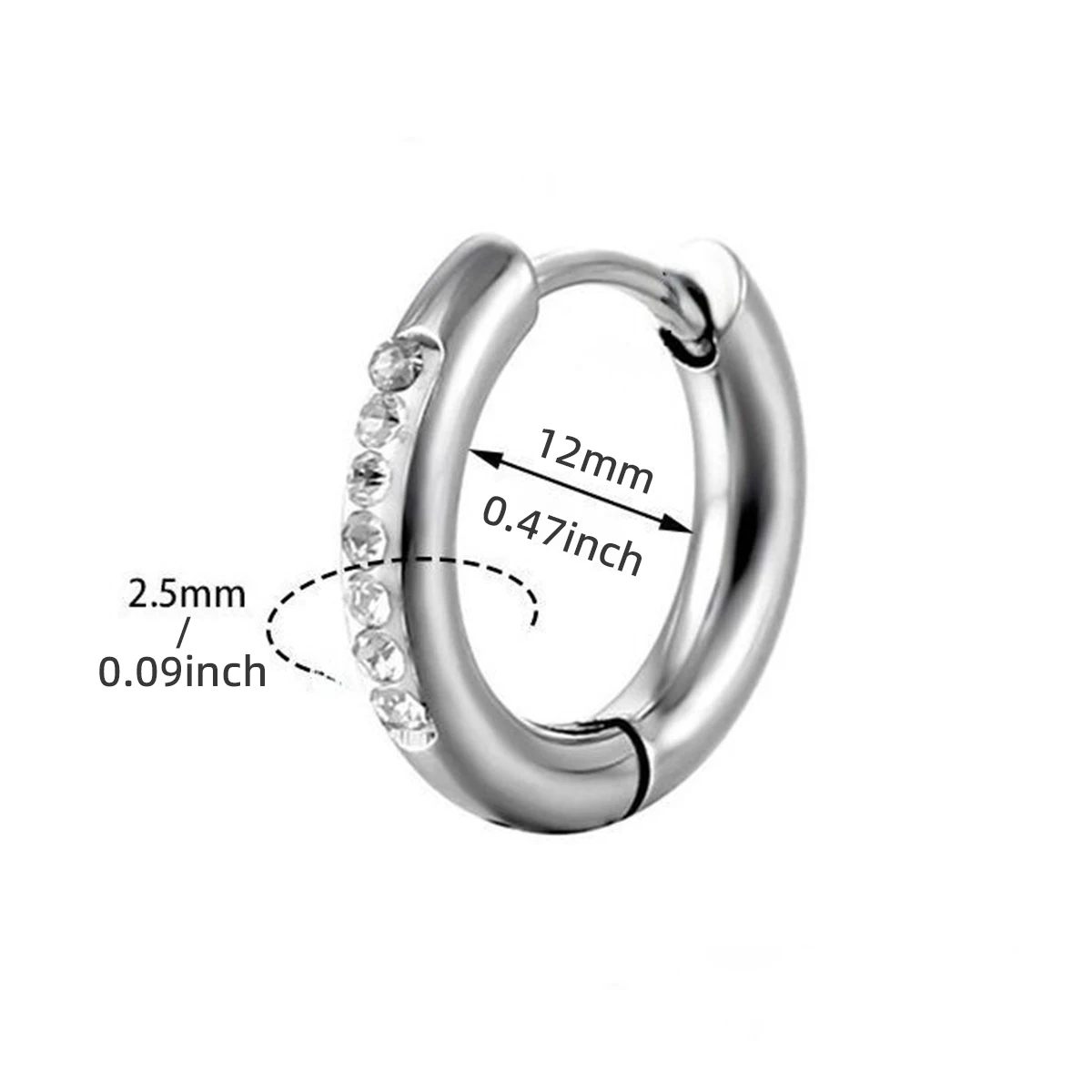 2Pcs Stainless Steel Cz Hoop E - Conch Earring Hoop 评论和价格