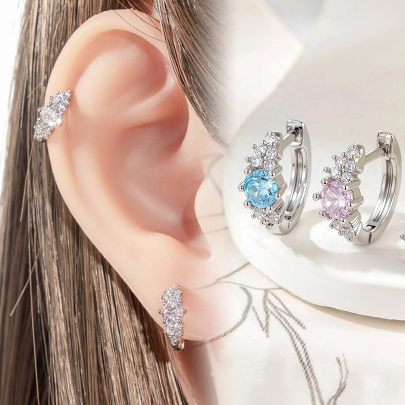 Crystal Cubic Zircon Ear Hoop, - Conch Earring Hoop 评论和价格