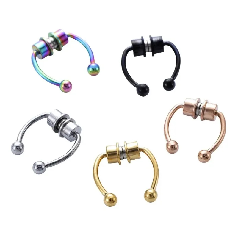 1/2/3Pcs Fake Magnetic Nose Ri - Body Jewelry Hoops 评论和价格