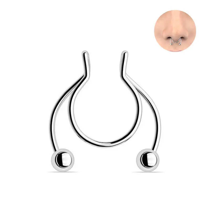 U Shaped Fake Nose Ring Hip Ho - Body Jewelry Hoops 评论和价格