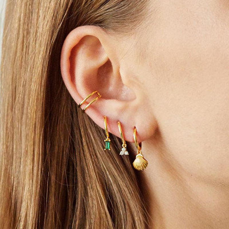 925 Sterling Silver Needle She - Conch Earring Hoop 评论和价格