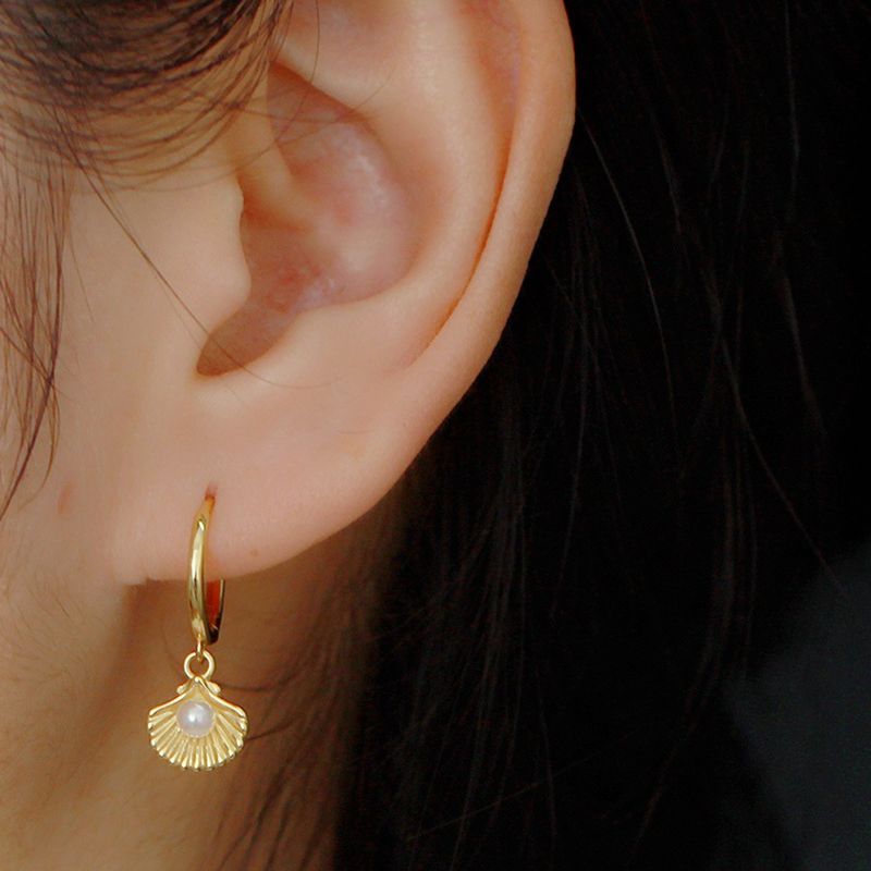 925 Sterling Silver Needle She - Conch Earring Hoop 评论和价格