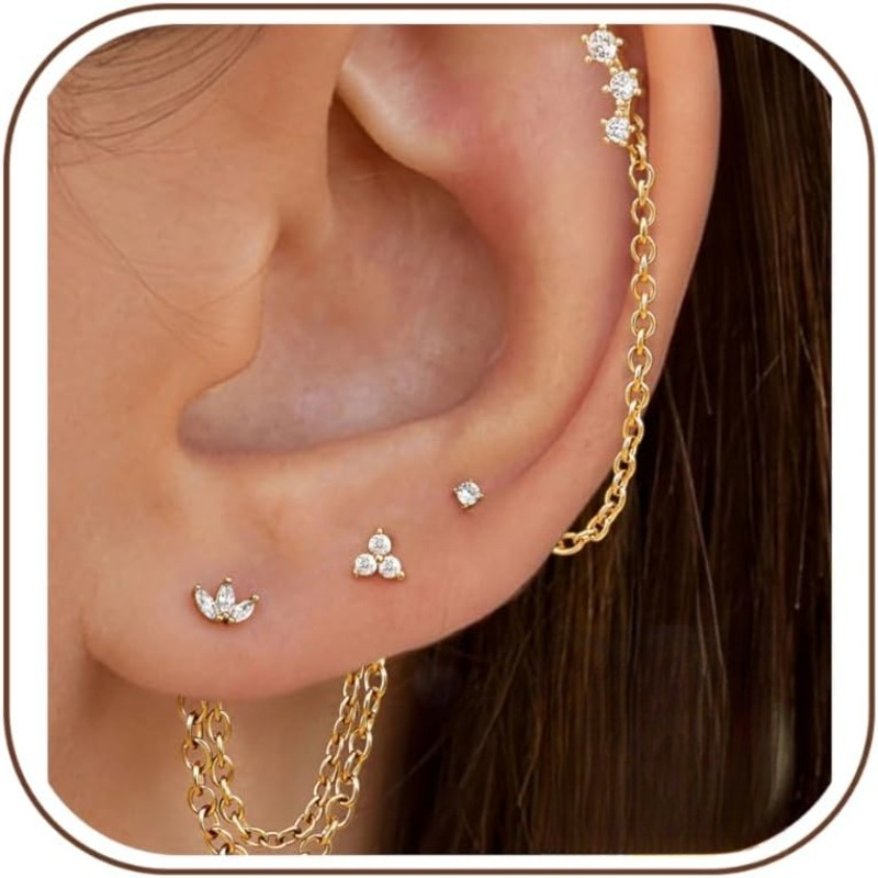 Bobisty Silver Needle Stud Ear - Conch Earring Hoop 评论和价格