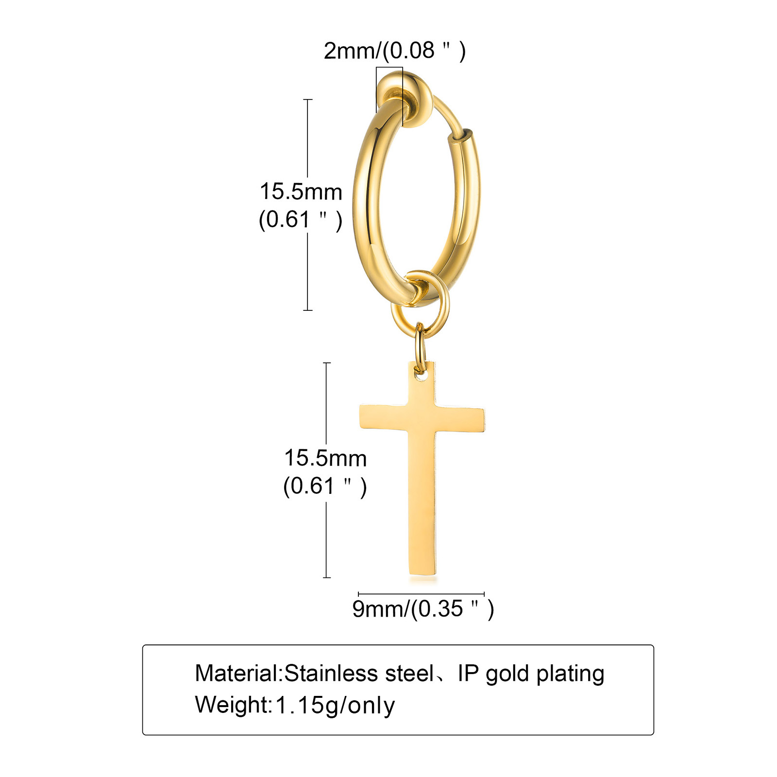 Cross Earrings Mens, Huggie Ho - Conch Earring Hoop 评论和价格