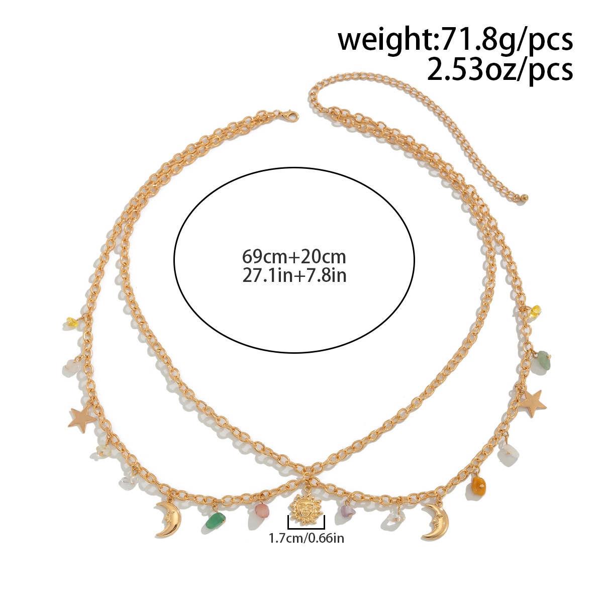 Boho Star Moon Sun Pendant Wai - Body Chain Jewelry 评论和价格