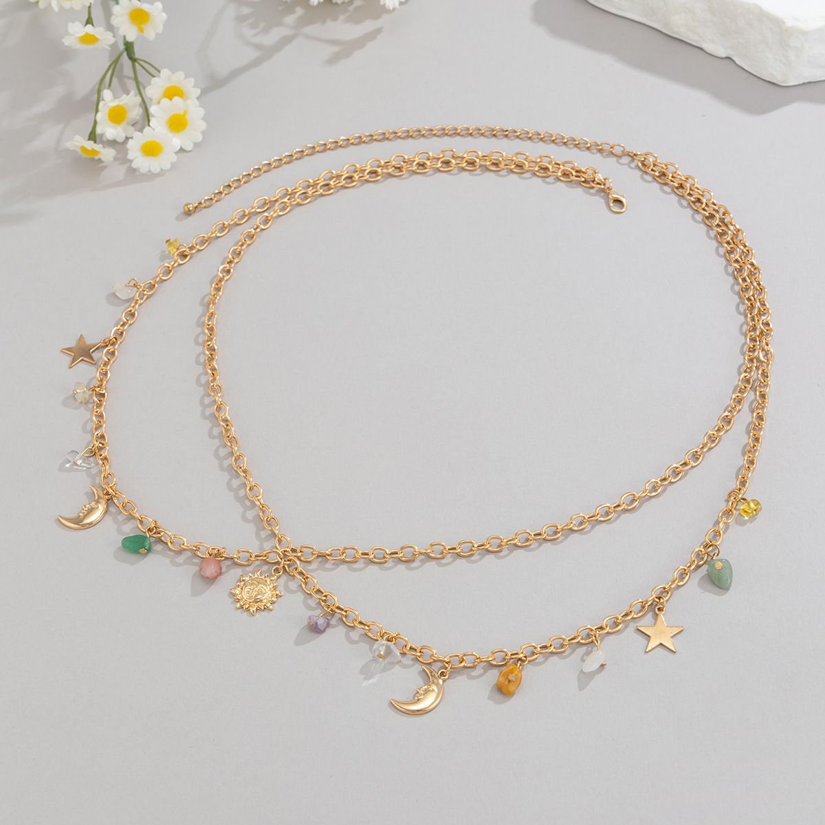 Boho Star Moon Sun Pendant Wai - Body Chain Jewelry 评论和价格