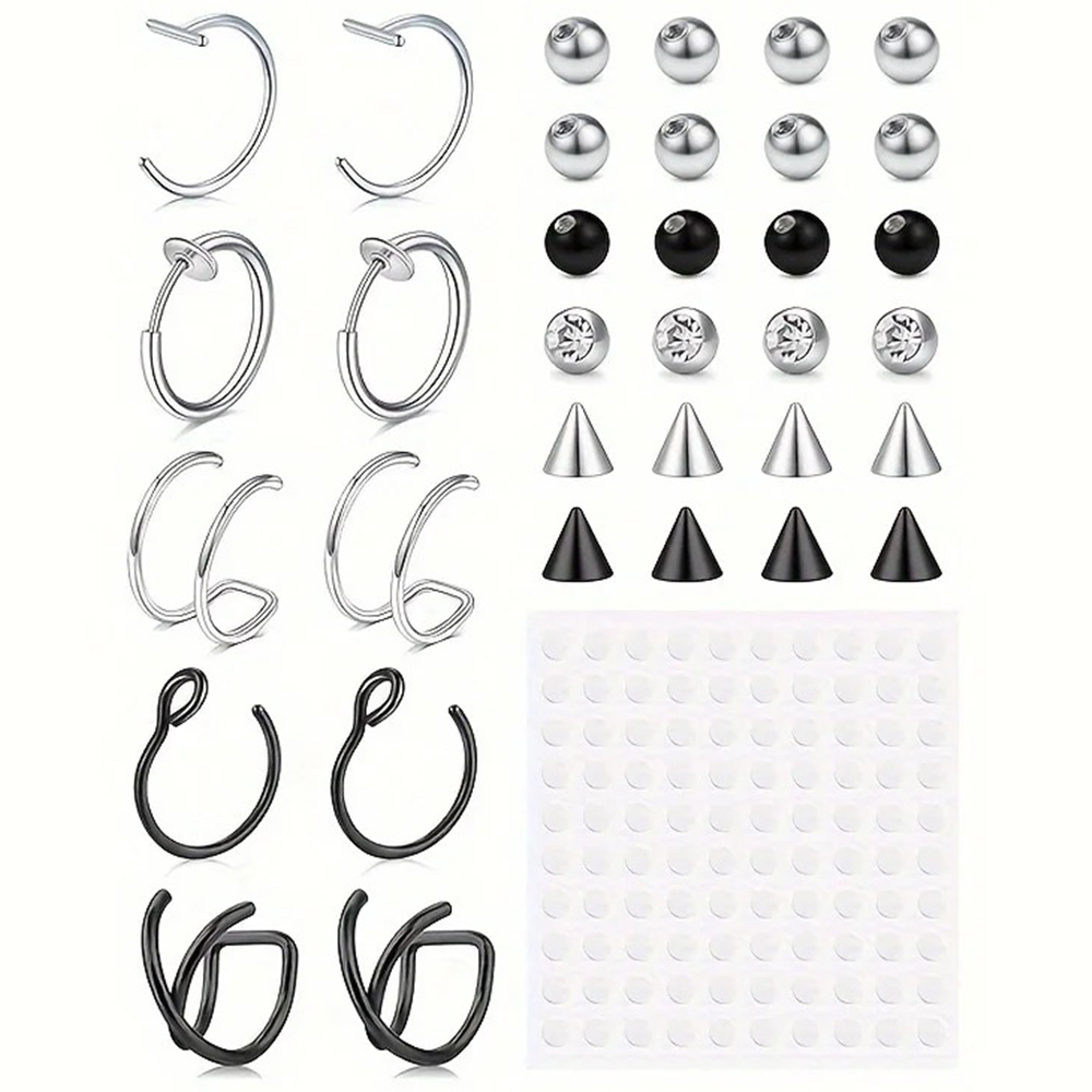 Fake Piercings Fake Lip Ring F - Body Jewelry Ear 评论和价格