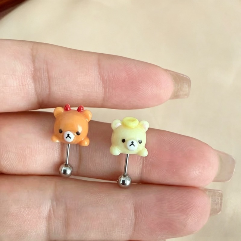 Kawaii Rilakkuma Stud Earrings - Body Jewelry Ear 评论和价格