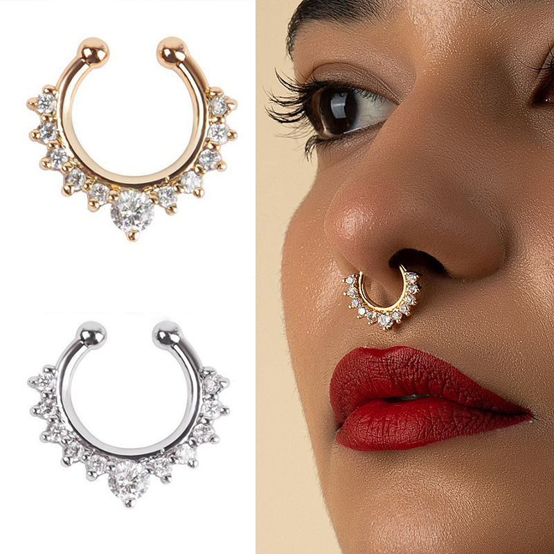 1PC U-Shape Nose Clip Fake Nos - Body Jewelry Ear 评论和价格
