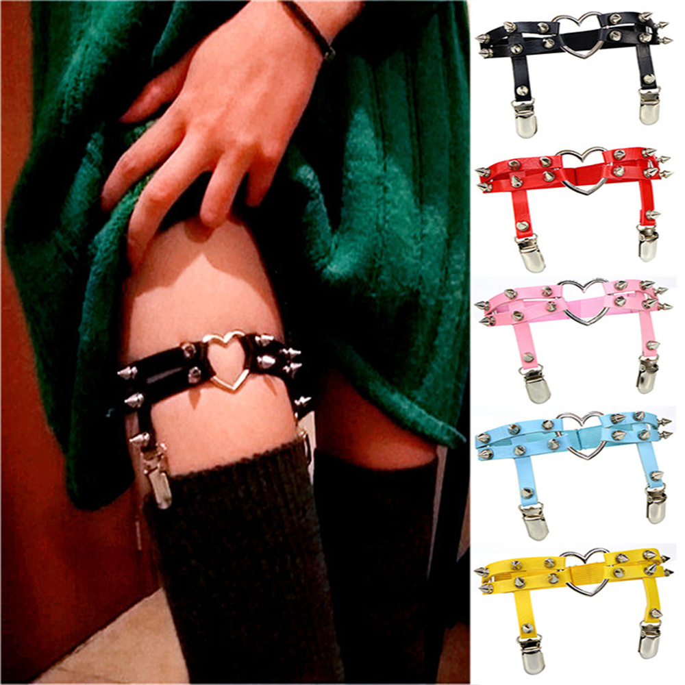 1Pcs Women Punk Goth Heart PU  - Body Jewels 评论和价格