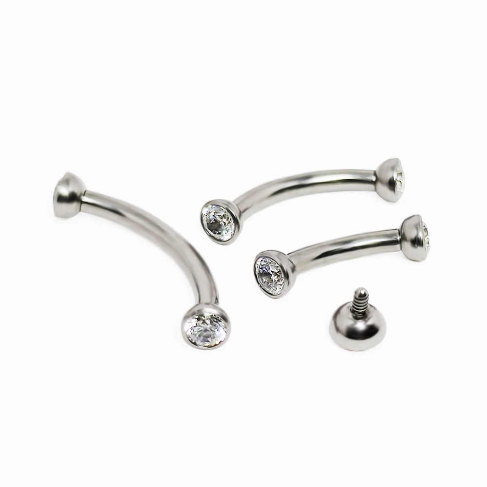 F136 Titanium Piercings Eyebro - Eyebrow Curved Barbell 评论和价格