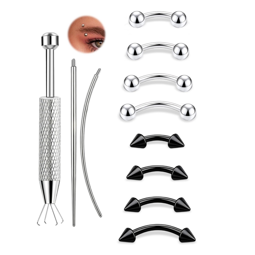 11Pcs 16G Curved Barbell Pierc - Eyebrow Curved Barbell 评论和价格