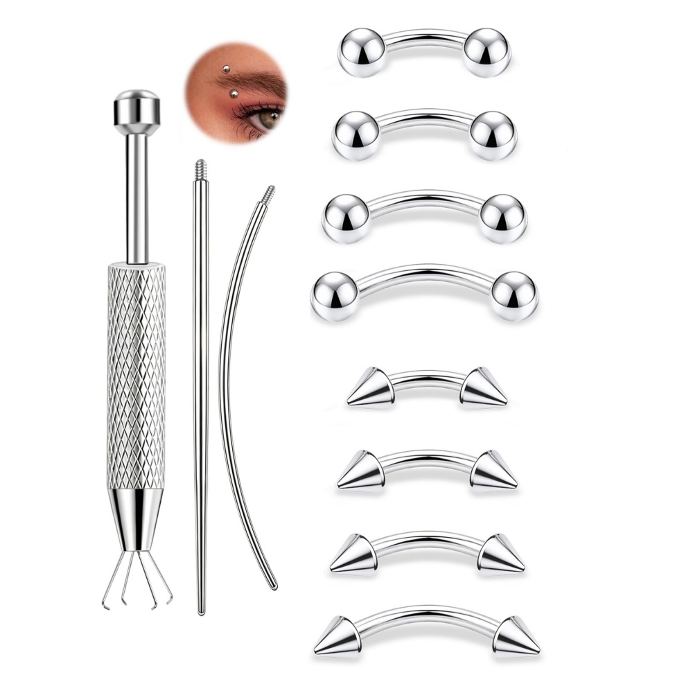 11Pcs 16G Curved Barbell Pierc - Eyebrow Curved Barbell 评论和价格