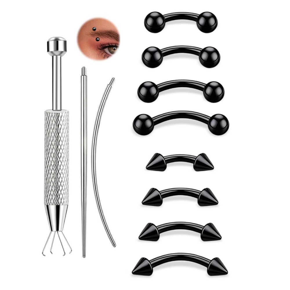 11Pcs 16G Curved Barbell Pierc - Eyebrow Curved Barbell 评论和价格