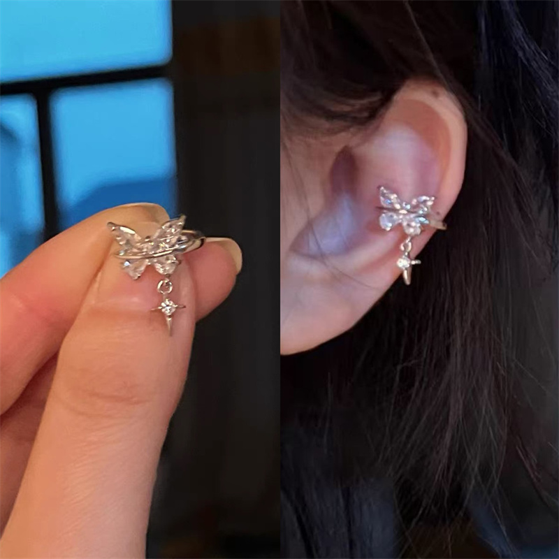 1PCS Sliver Color Butterfly St - Conch Earring Hoop 评论和价格