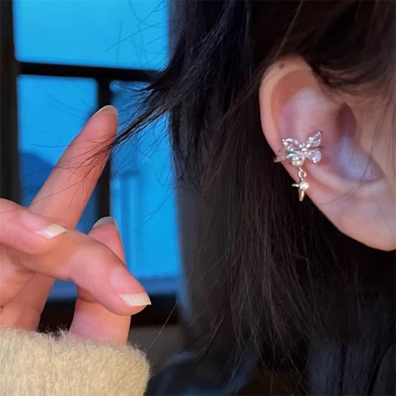 1PCS Sliver Color Butterfly St - Conch Earring Hoop 评论和价格