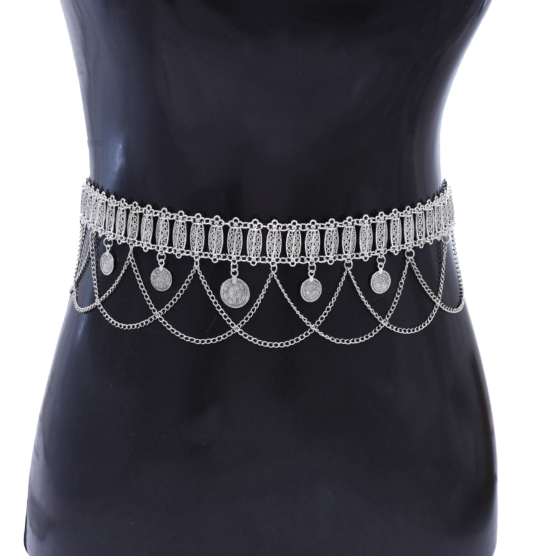 Niche Retro Design Silver Carv - Body Chain Jewelry 评论和价格