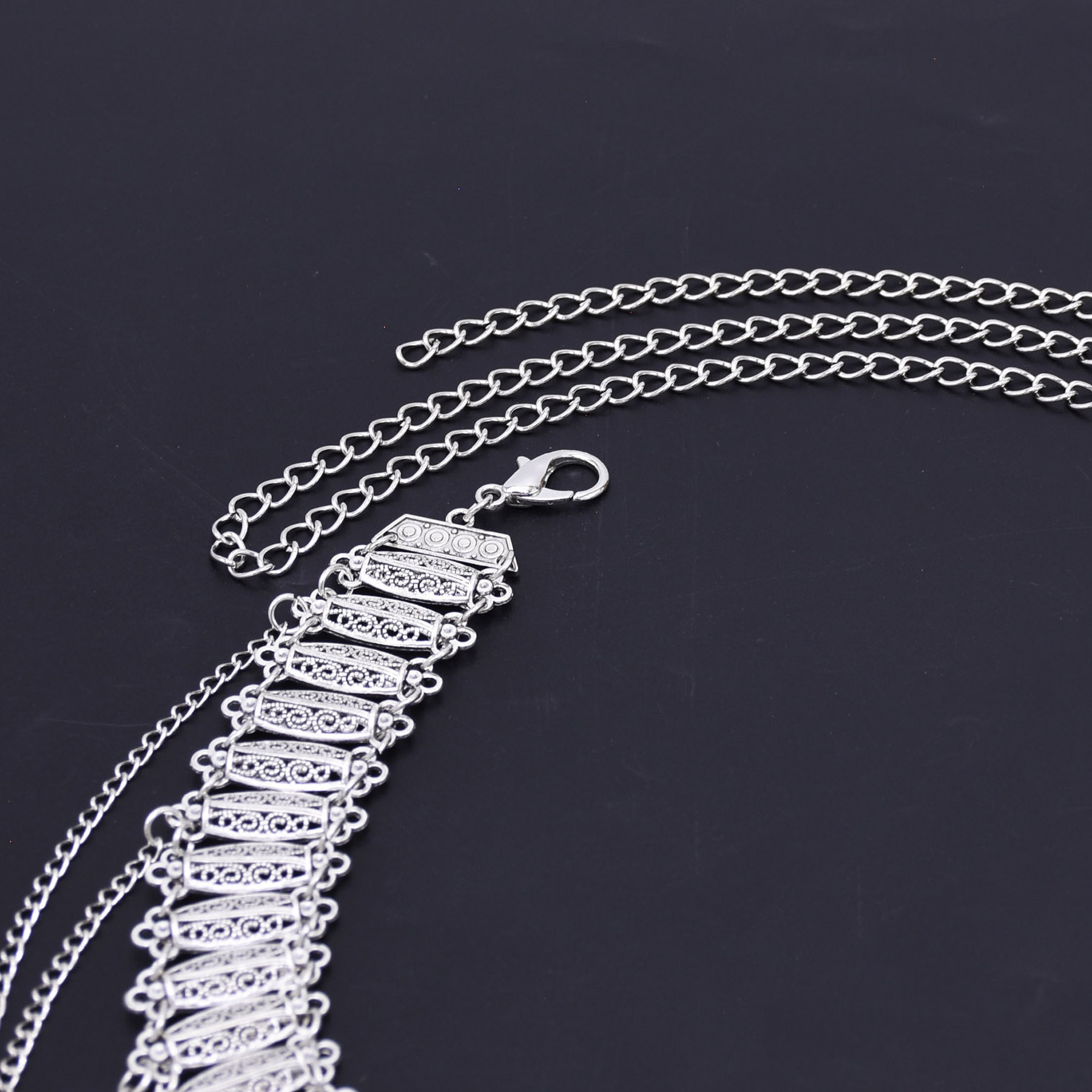 Niche Retro Design Silver Carv - Body Chain Jewelry 评论和价格