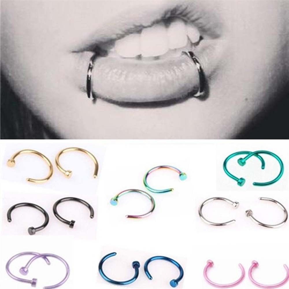 10 Pcs Thin Stainless Steel Fo - Body Jewelry Ear 评论和价格