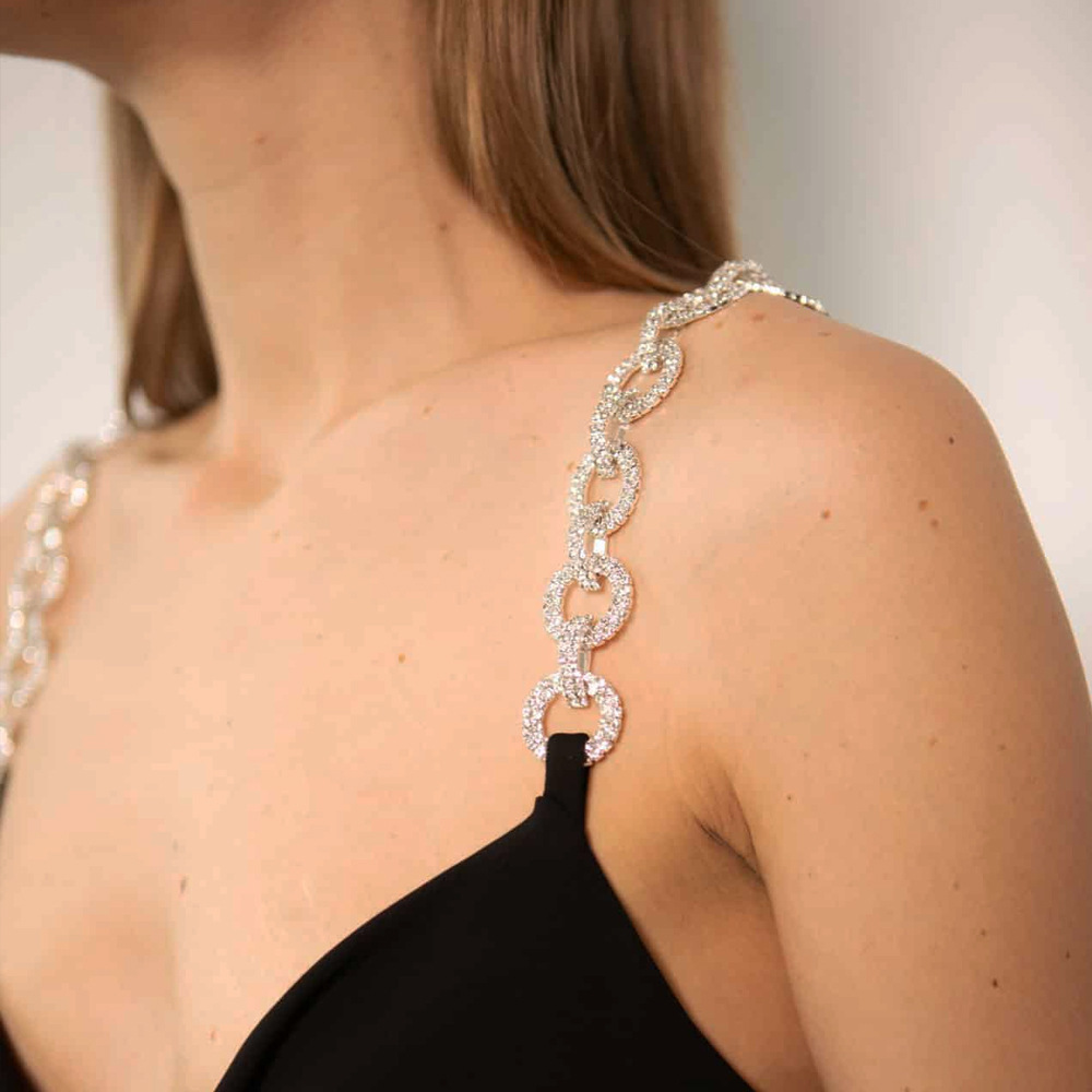 Rhinestone Bra Straps for Wome - Body Jewelry Hoops 评论和价格
