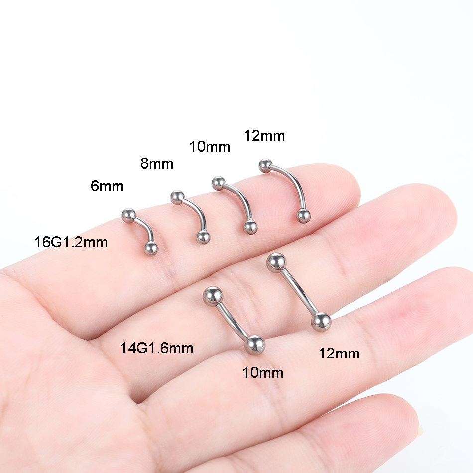 1Pc Titanium Piercing Curved B - Eyebrow Curved Barbell 评论和价格