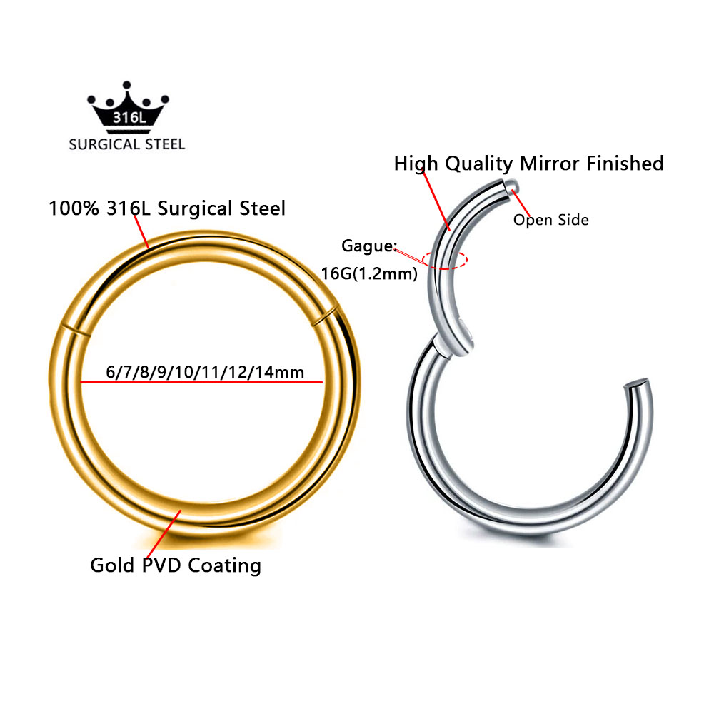 316L Surgical Steel Clicker Se - Conch Earring Hoop 评论和价格