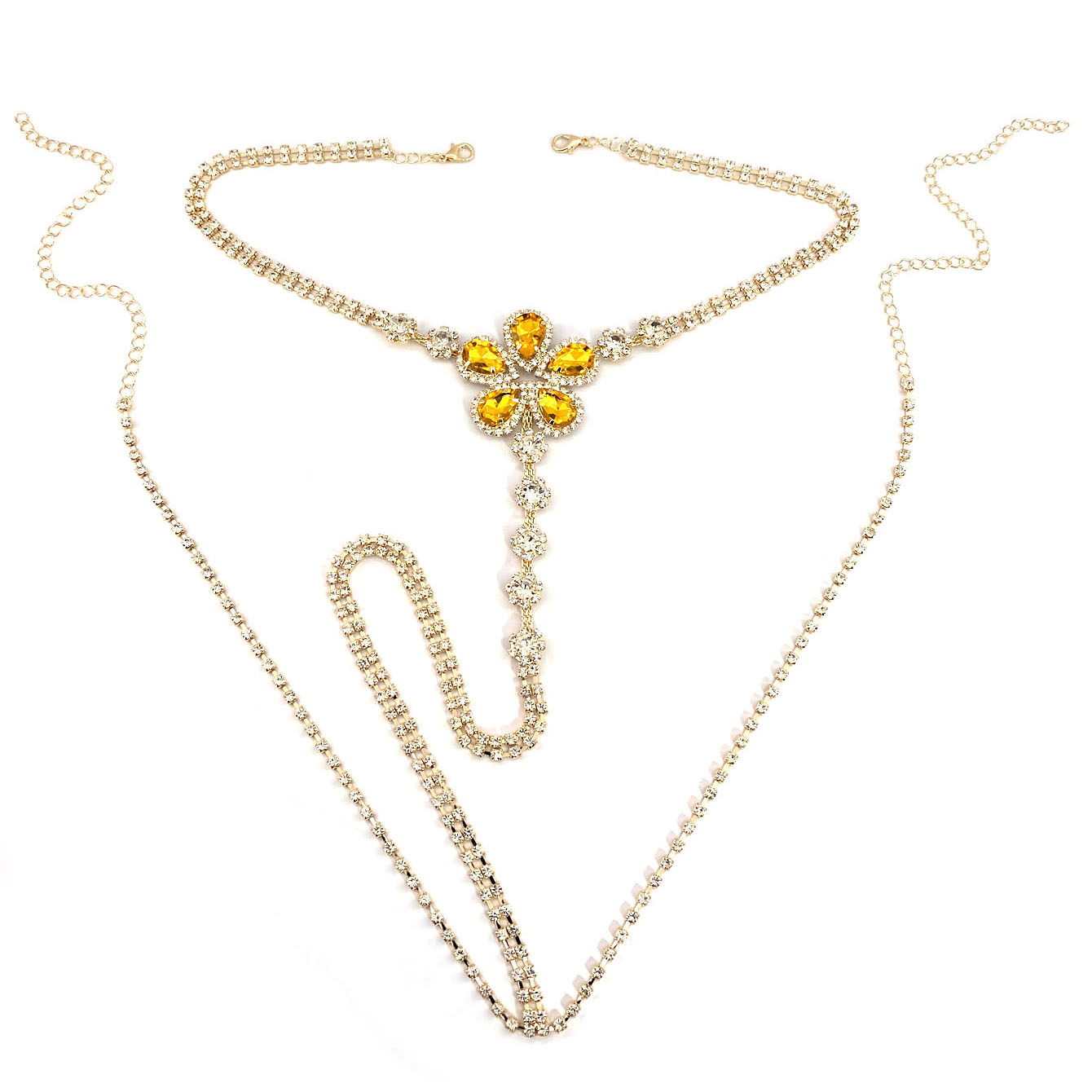 1pc Flower Shaped Sexy Rhinest - Body Chain Jewelry 评论和价格