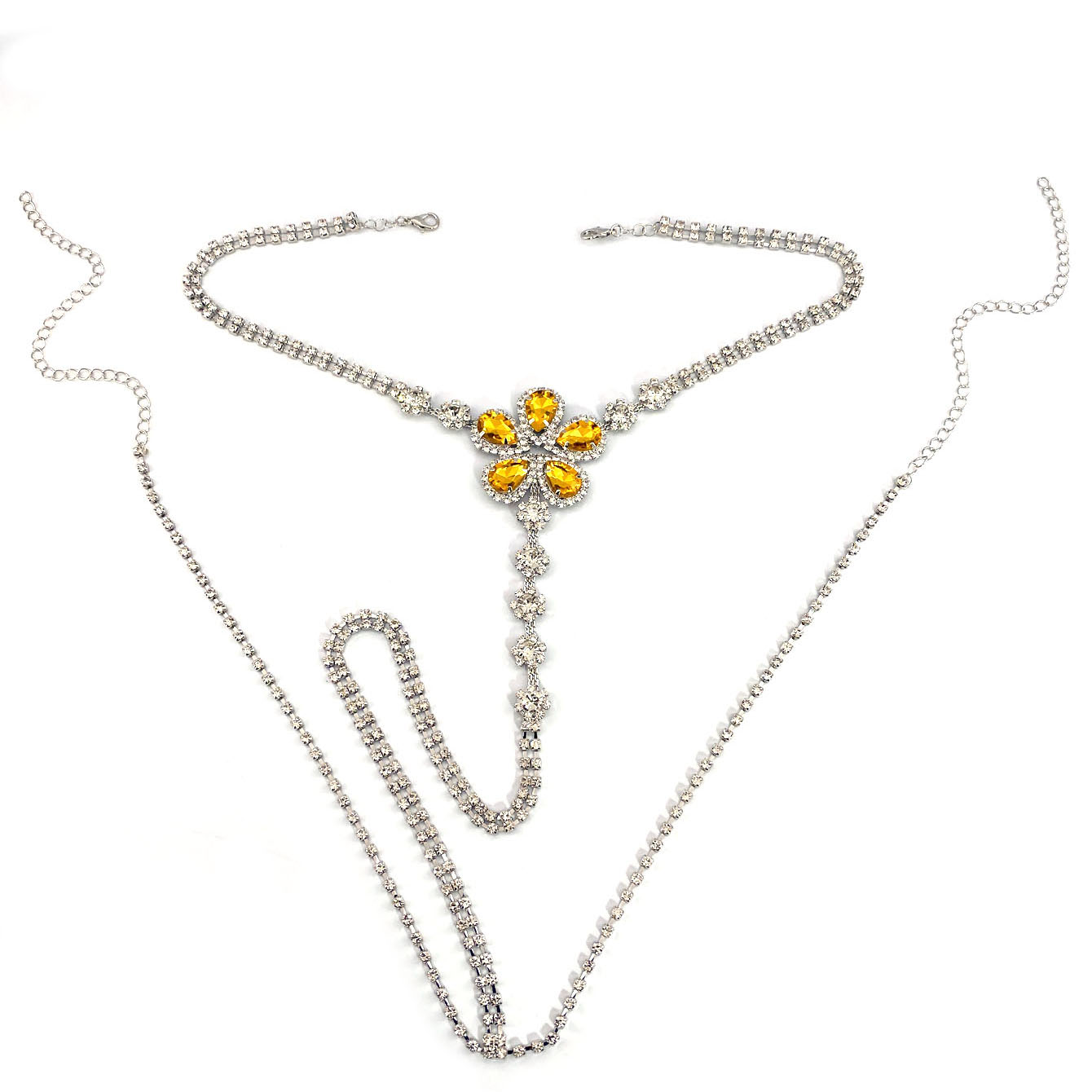 1pc Flower Shaped Sexy Rhinest - Body Chain Jewelry 评论和价格