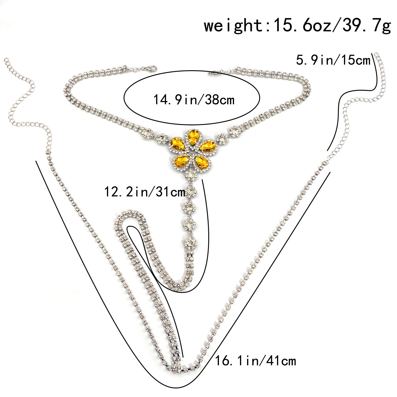 1pc Flower Shaped Sexy Rhinest - Body Chain Jewelry 评论和价格