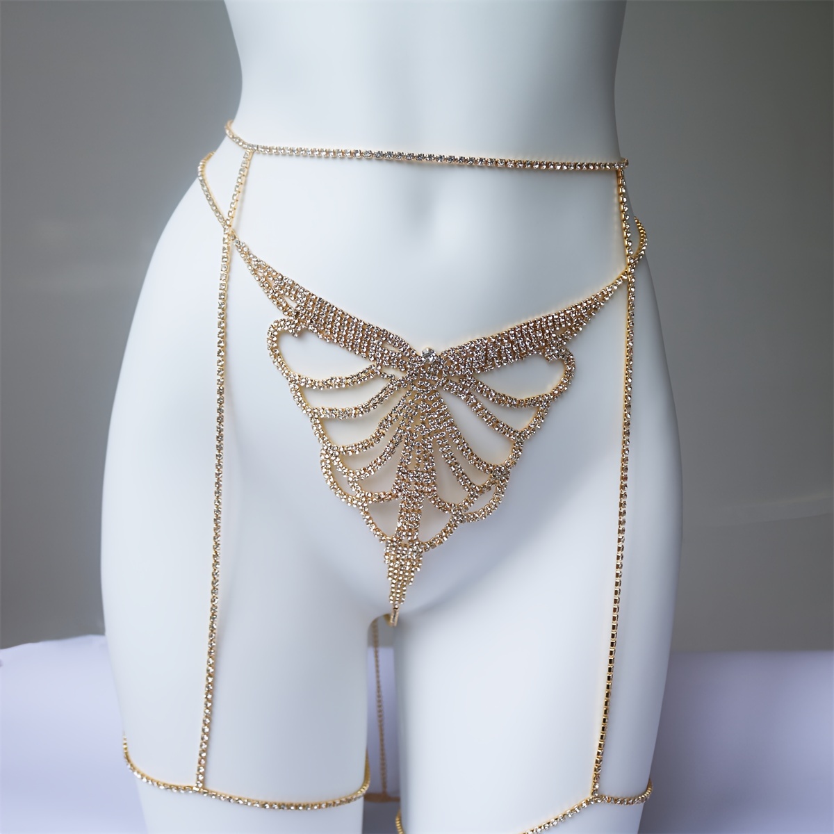 Multi layer rhinestone sparkli - Body Chain Jewelry 评论和价格