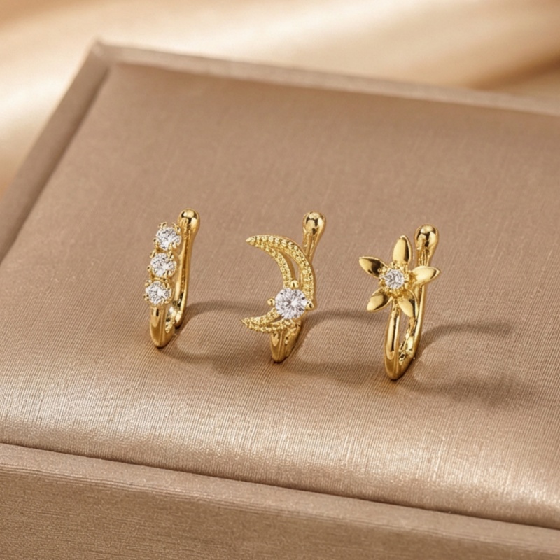 3-piece retro light luxury nos - Body Jewelry Hoops 评论和价格
