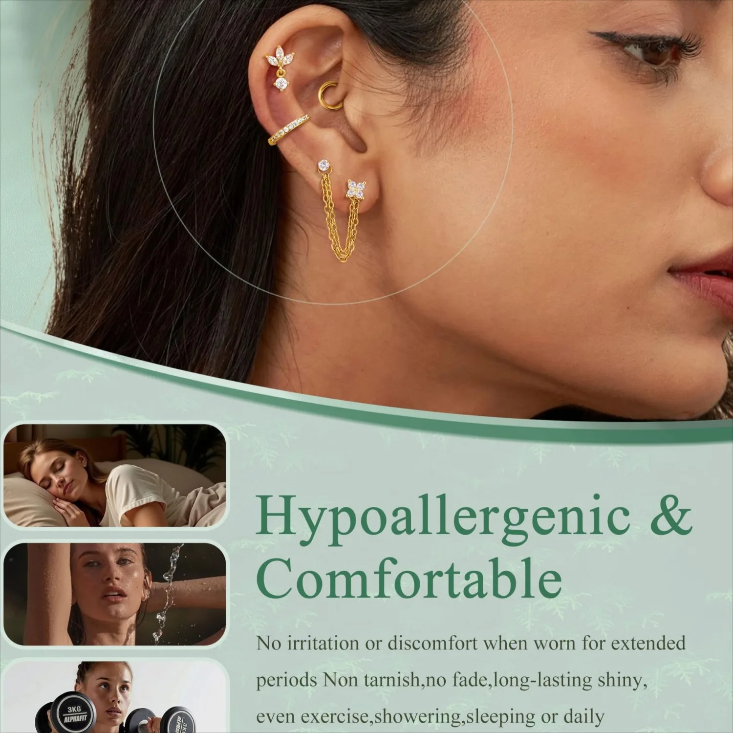 16 Gauge Cartilage Earrings fo - Conch Earring Hoop 评论和价格