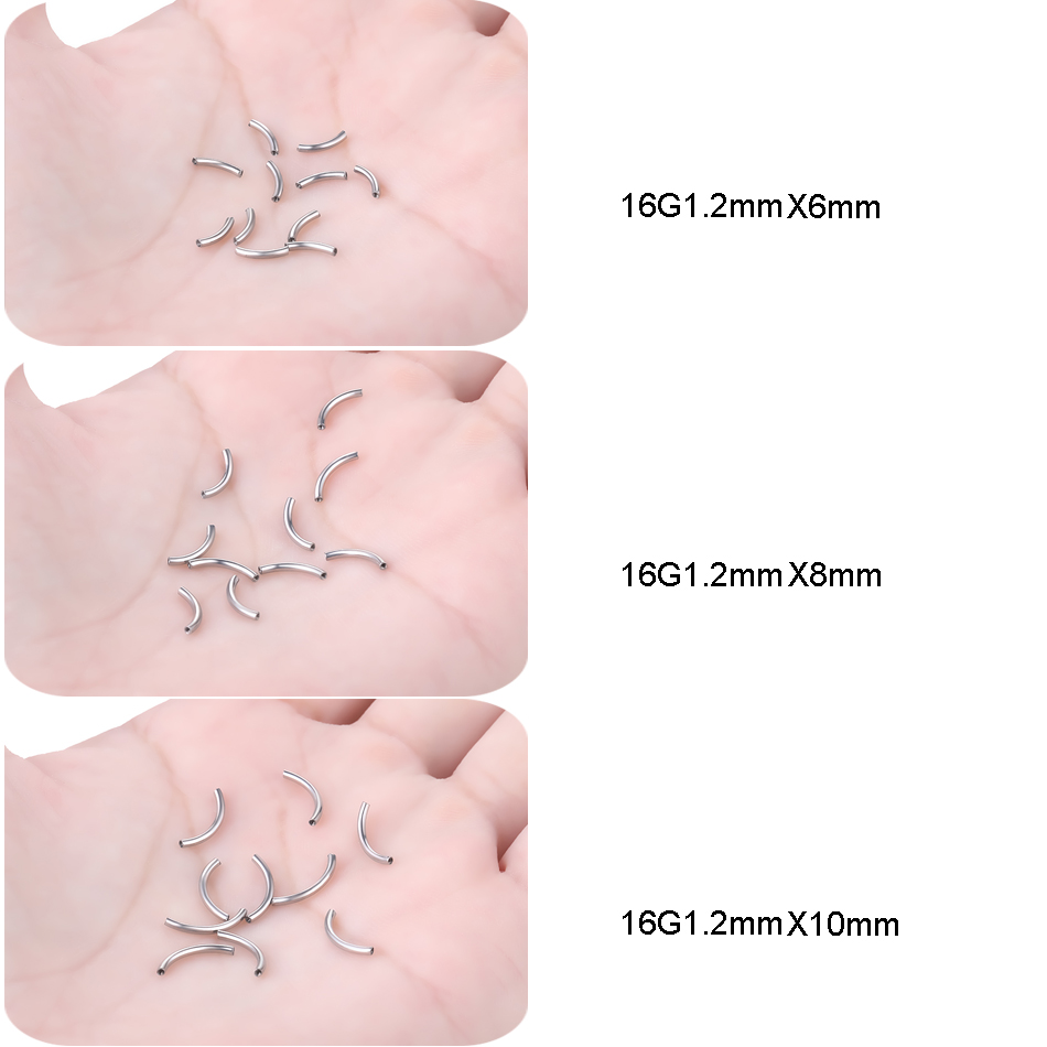 10Pcs/set G23 Titanium Interna - Eyebrow Curved Barbell 评论和价格