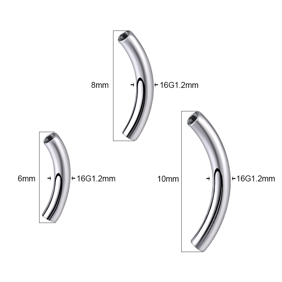 10Pcs/set G23 Titanium Interna - Eyebrow Curved Barbell 评论和价格