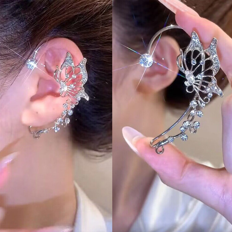 Fashion Zircon Butterfly Ear C - Conch Earring Hoop 评论和价格
