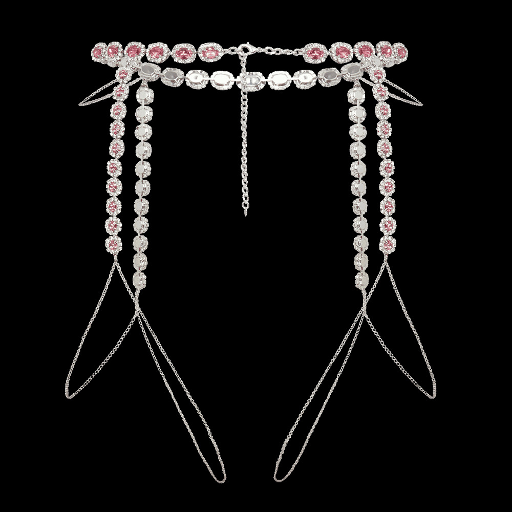 Stonefans Round Pink Thigh Cha - Body Jewelry Thigh Chain 评论和价格