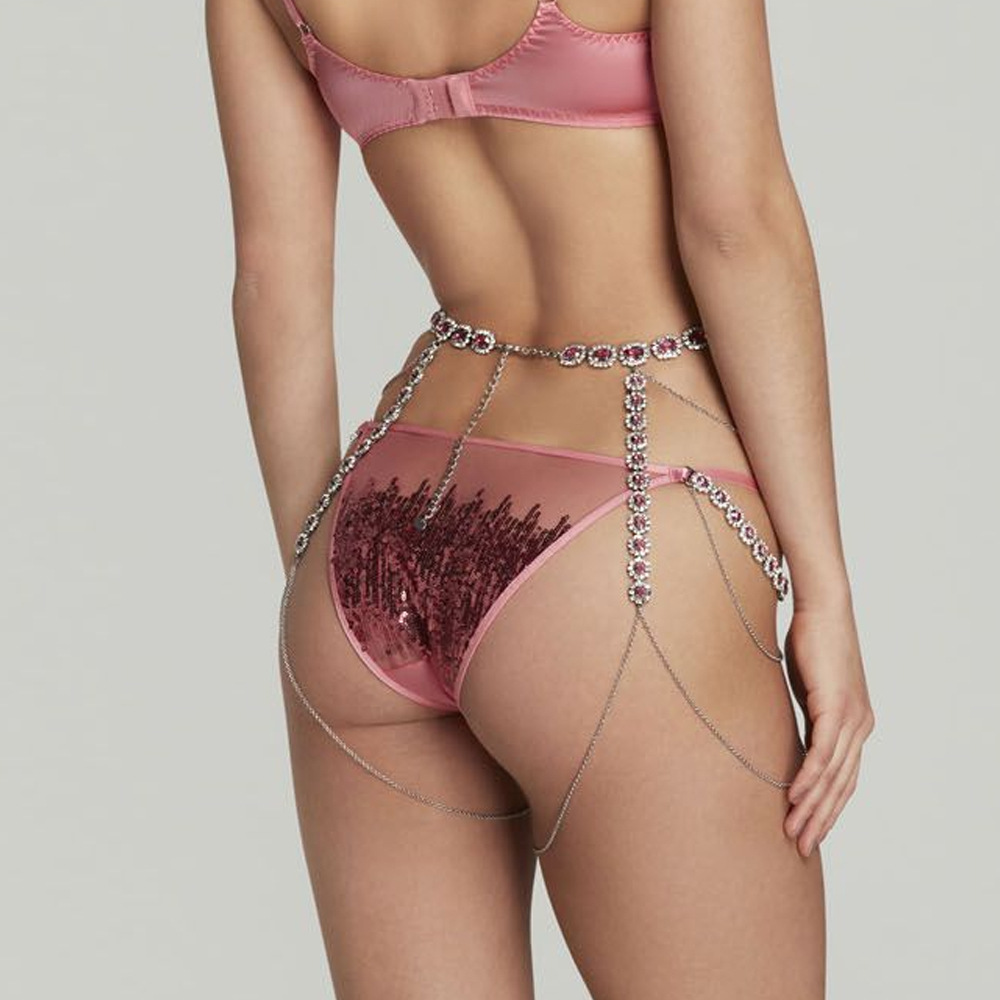 Stonefans Round Pink Thigh Cha - Body Jewelry Thigh Chain 评论和价格