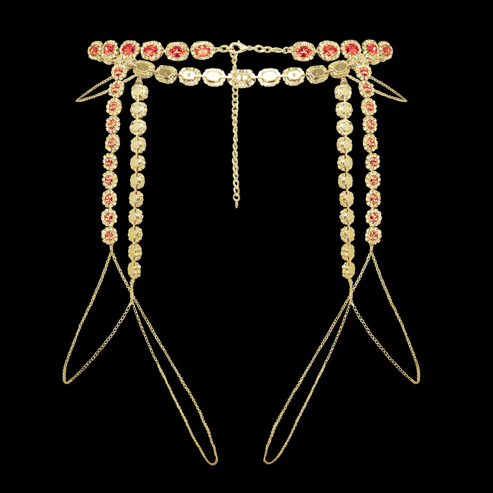 Stonefans Round Pink Thigh Cha - Body Jewelry Thigh Chain 评论和价格