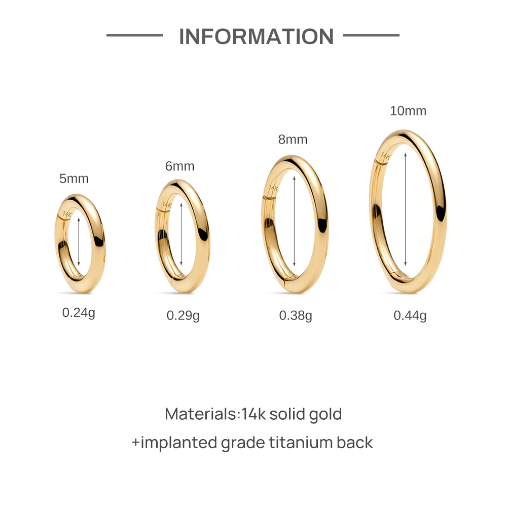 CANNER 1PC 14K Solid Gold 5/6/ - Body Jewelry Ear 评论和价格
